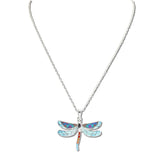 Abstract Enameled Dragonfly Pendant Necklace - view 2