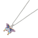 Abstract Enameled Butterfly Pendant Necklace - view 2