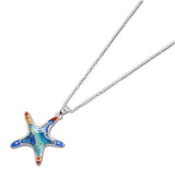 112057, ABSTRACT ENAMELED STARFISH PENDANT NECKLACE wholesale fashion jewelry - GOOD FEELINGS, INC