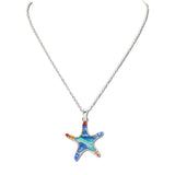 112057, ABSTRACT ENAMELED STARFISH PENDANT NECKLACE wholesale fashion jewelry - GOOD FEELINGS, INC