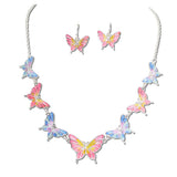 Spring Enameled Butterfly Necklace