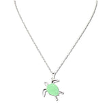 112060, GREEN SEA TURTLE PENDANT NECKLACE wholesale fashion jewelry - GOOD FEELINGS, INC