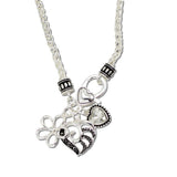 Filigree Heart and Flower Charm Necklace - view 2