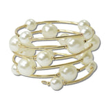 Multi Layer Pearl Coil Bracelet