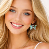 MOP and Abalone Butterfly Drop Earrings - view 3