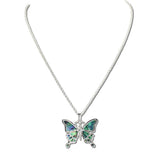 MOP and Abalone Shell Butterfly Pendant Necklace - view 2