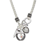 Teacher's DAY Filigree Apple Pencil Charm Necklace - view 2