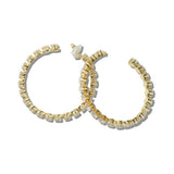 112087, 40MM CUBIC ZIRCONIA CRYSTAL ROUND HOOP EARRINGS wholesale fashion jewelry - GOOD FEELINGS, INC