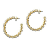 112087, 40MM CUBIC ZIRCONIA CRYSTAL ROUND HOOP EARRINGS wholesale fashion jewelry - GOOD FEELINGS, INC