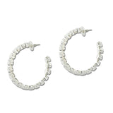 112087, 40MM CUBIC ZIRCONIA CRYSTAL ROUND HOOP EARRINGS wholesale fashion jewelry - GOOD FEELINGS, INC