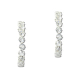112088, 50MM CUBIC ZIRCONIA CRYSTAL ROUND HOOP EARRINGS wholesale fashion jewelry - GOOD FEELINGS, INC