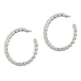 112088, 50MM CUBIC ZIRCONIA CRYSTAL ROUND HOOP EARRINGS wholesale fashion jewelry - GOOD FEELINGS, INC