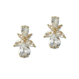 112092, CUBIC ZIRCONIA CRYSTAL ROUND HALO DROP EARRINGS wholesale fashion jewelry - GOOD FEELINGS, INC