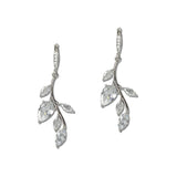 112093, CUBIC ZIRCONIA CRYSTAL LEAF DROP EARRINGS wholesale fashion jewelry - GOOD FEELINGS, INC
