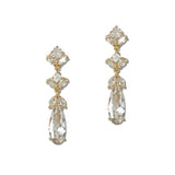 112094, CUBIC ZIRCONIA CRYSTAL PAVE TEARDROP DROP EARRINGS wholesale fashion jewelry - GOOD FEELINGS, INC
