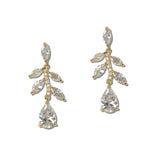 112095, CUBIC ZIRCONIA CRYSTAL OVAL DROP EARRINGS wholesale fashion jewelry - GOOD FEELINGS, INC
