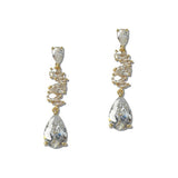 112097, CUBIC ZIRCONIA CRYSTAL PAVE TEARDROP EARRINGS wholesale fashion jewelry - GOOD FEELINGS, INC