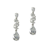 112097, CUBIC ZIRCONIA CRYSTAL PAVE TEARDROP EARRINGS wholesale fashion jewelry - GOOD FEELINGS, INC