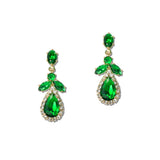 112098, CUBIC ZIRCONIA PEAR CUT HALO DROP EARRINGS wholesale fashion jewelry - GOOD FEELINGS, INC