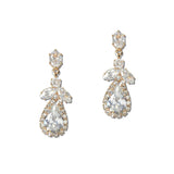 112098, CUBIC ZIRCONIA PEAR CUT HALO DROP EARRINGS wholesale fashion jewelry - GOOD FEELINGS, INC