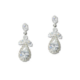 112098, CUBIC ZIRCONIA PEAR CUT HALO DROP EARRINGS wholesale fashion jewelry - GOOD FEELINGS, INC