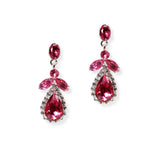 112098, CUBIC ZIRCONIA PEAR CUT HALO DROP EARRINGS wholesale fashion jewelry - GOOD FEELINGS, INC