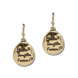 112099, MOTHER & DAUGHTER FOREVER ENGRAVED DROP EARRINGS wholesale fashion jewelry - GOOD FEELINGS, INC
