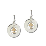 TWO Tone Cutout Circle Tree of Life Drop Earrings