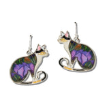 Abstract Enameled CAT Drop Earrings