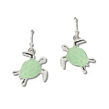 112110, GREEN SEA TURTLE DROP EARRINGS wholesale fashion jewelry - GOOD FEELINGS, INC