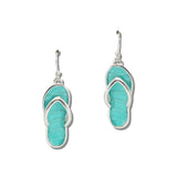 112118, MINT FLIP FLOP DROP EARRINGS wholesale fashion jewelry - GOOD FEELINGS, INC