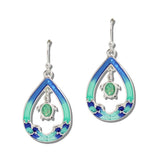 112119, ENAMEL TEARDROP SEA TURTLE DROP EARRINGS wholesale fashion jewelry - GOOD FEELINGS, INC