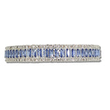 Cubic Zirconia Baguette and Round Crystal Stretch Cuff Bracelet - view 4