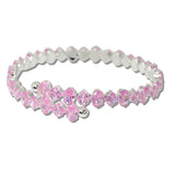 Cubic Zirconia Crystal Pave Link Stretch Cuff Bracelet - view 3