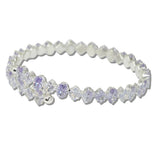 Cubic Zirconia Crystal Pave Link Stretch Cuff Bracelet - view 2
