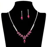 Cubic Zirconia Crystal Pave Teardrop Necklace and Earring SET - view 3