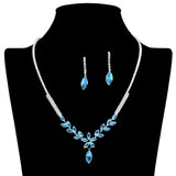 Cubic Zirconia Crystal Pave Teardrop Necklace and Earring SET - view 2