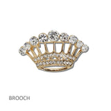 Mini Crown Crystal and Pearl Brooch PIN