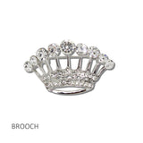 Mini Crown Crystal and Pearl Brooch PIN - view 2