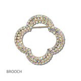 112412, PAVE CRYSTAL CUTOUT CLOVER BROOCH PIN wholesale fashion jewelry - GOOD FEELINGS, INC