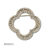 Pave Crystal Cutout Clover Brooch PIN - view 2