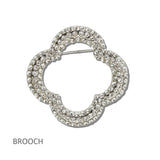 Pave Crystal Cutout Clover Brooch PIN - view 3
