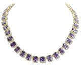 107993, 14K GOLD PLATED RECTANGLE CUBIC ZIRCONIA ACCENT DESIGNER INSPIRED TOGGLE NECKLACE