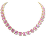 107993, 14K GOLD PLATED RECTANGLE CUBIC ZIRCONIA ACCENT DESIGNER INSPIRED TOGGLE NECKLACE