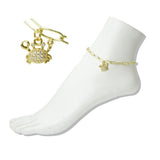 112417, STAINLESS STEEL PAVE CRYSTAL CRAB CHARM LINK ANKLET wholesale fashion jewelry - GOOD FEELINGS, INC