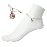 Stainless Steel Ladybug Charm Link Anklet - view 2