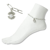 112422, STAINLESS STEEL PEARL SEASHELL CHARM LINK ANKLET wholesale fashion jewelry - GOOD FEELINGS, INC