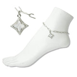 Stainless Steel MOP Clover Charm Link Anklet