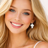 112441, DAINTY CROSS DROP EARRINGS