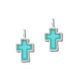 112441, MINT CROSS DROP EARRINGS wholesale fashion jewelry - GOOD FEELINGS, INC